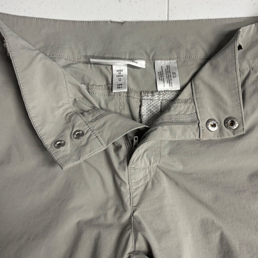 Coolibar Capri Pants 12 Gray Women Hiking Sun Protection UPF 50+ Cargo Stretch - Picture 11 of 11